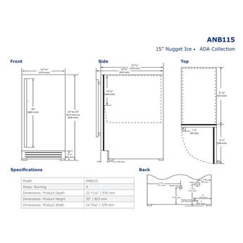 U-Line UANP115SS01A ADA Series 15 Inch Freestanding and Built-In Ice Maker — thumbnail 3